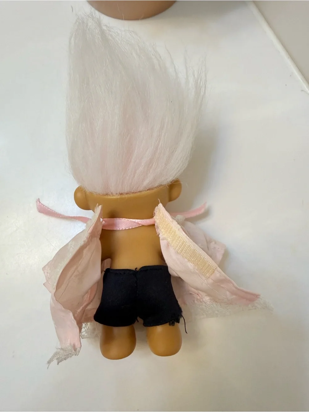 Russ Pink-Clad Baby Troll with White Hair Bath Toy